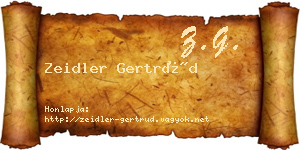 Zeidler Gertrúd névjegykártya